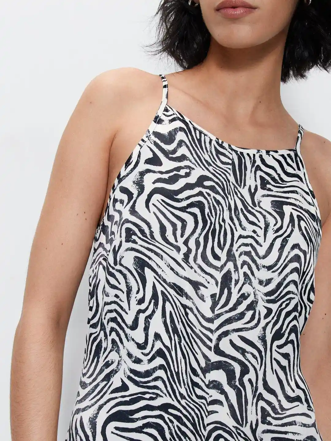 Buy WAREHOUSE Zebra Print Satin Wide Leg Basic Jumpsuit Jumpsuit