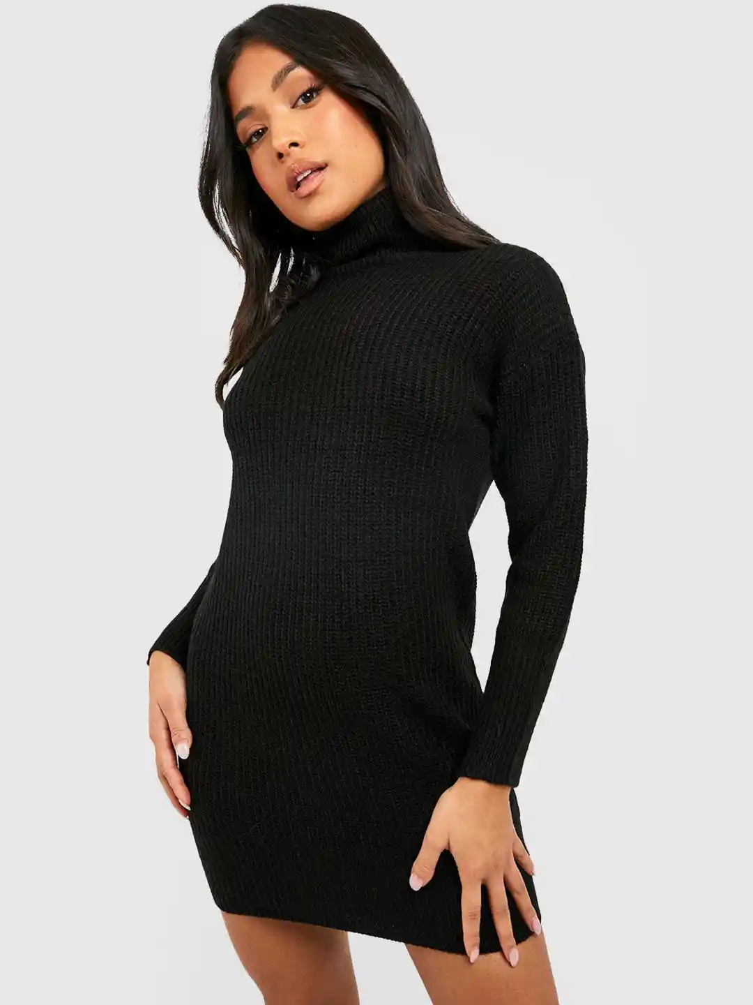 Boohoo Petite Turtle Neck Jumper Dress