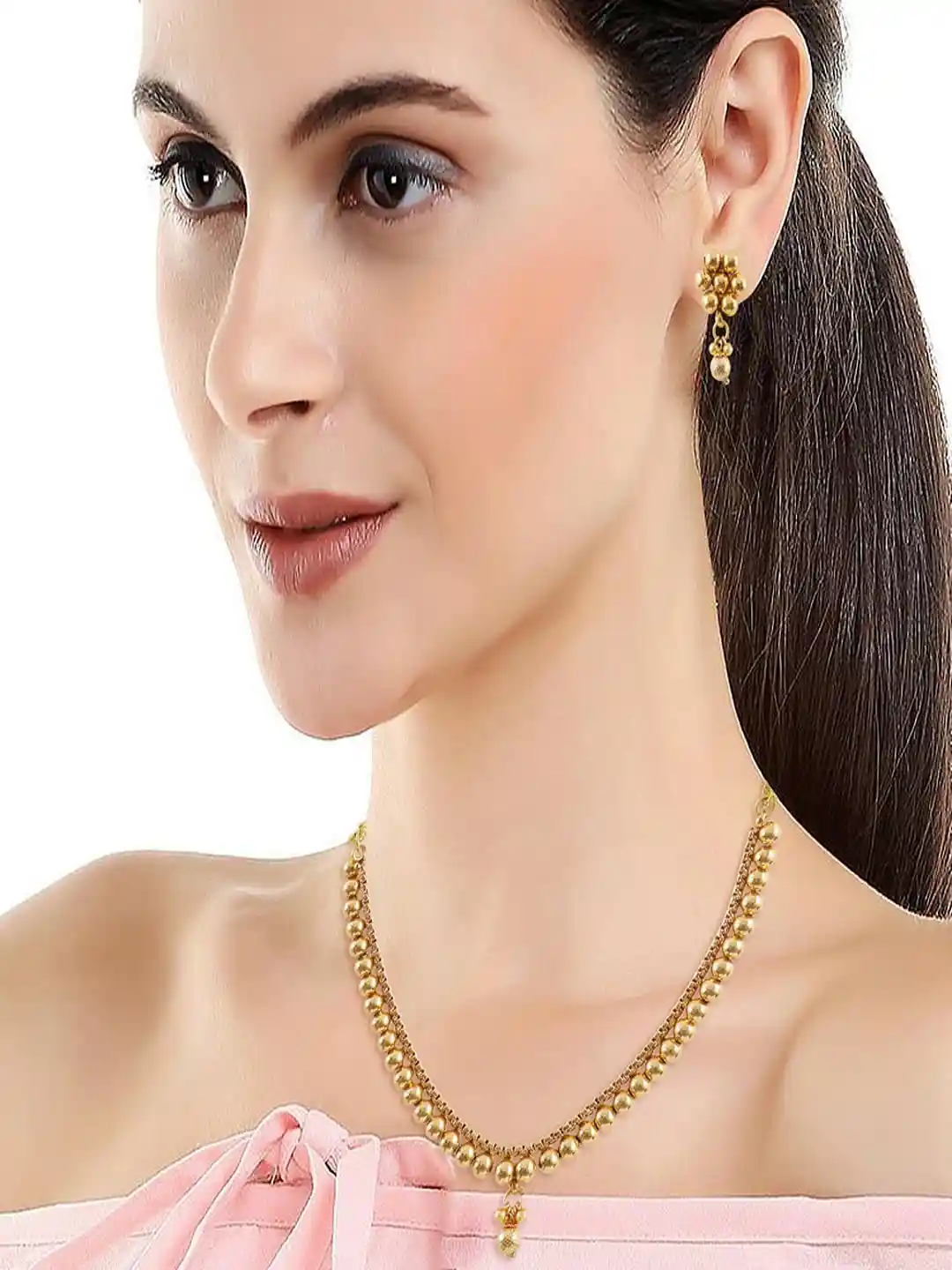 Buy UNIVERSITY TRENDZ Gold-Plated Marathi Choker Jewellery Set