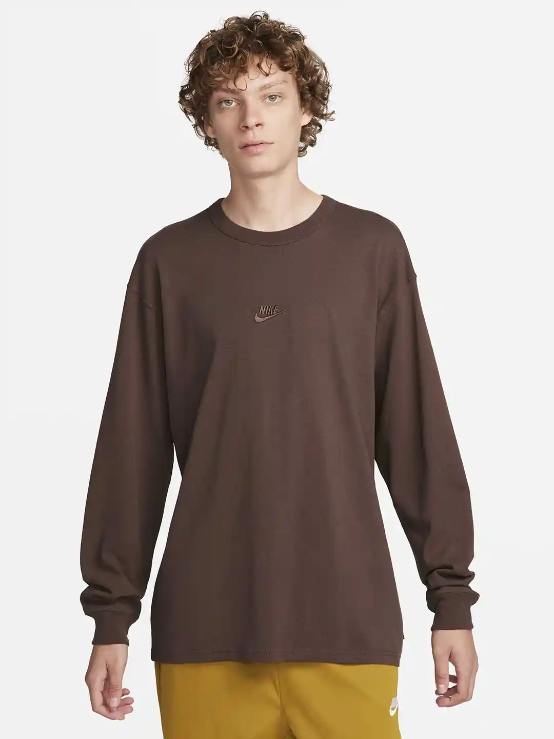 Buy Nike Men Pure Cotton Loose Fit Long Sleeves T-shirt Tshirts