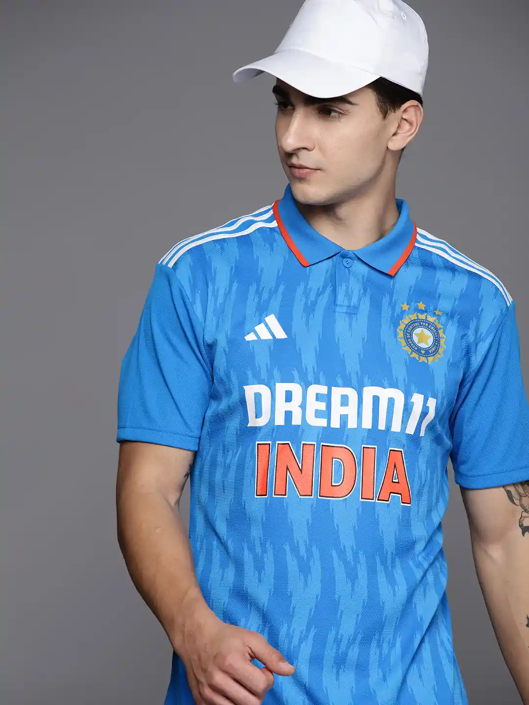 Buy ADIDAS Men Indian Cricket ODI Fan Polo Collar Jersey Tshirts