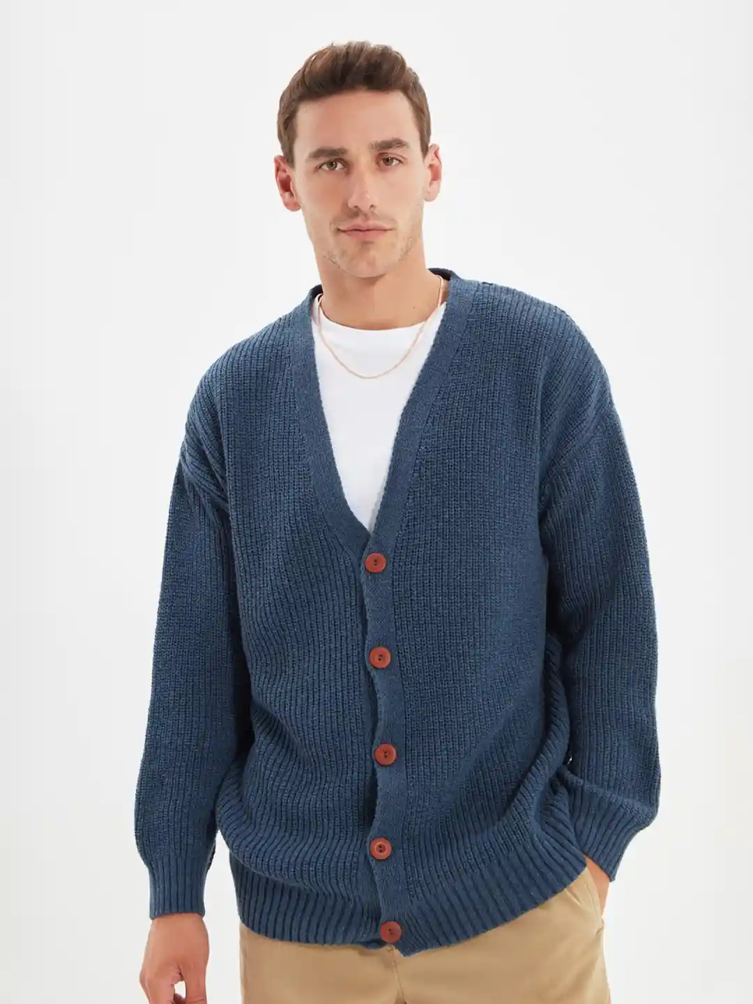 トップス TELFAR Cardigan TELFAR Cardigan Telfar Cory Jersey Knit Cardigan In Neutrals