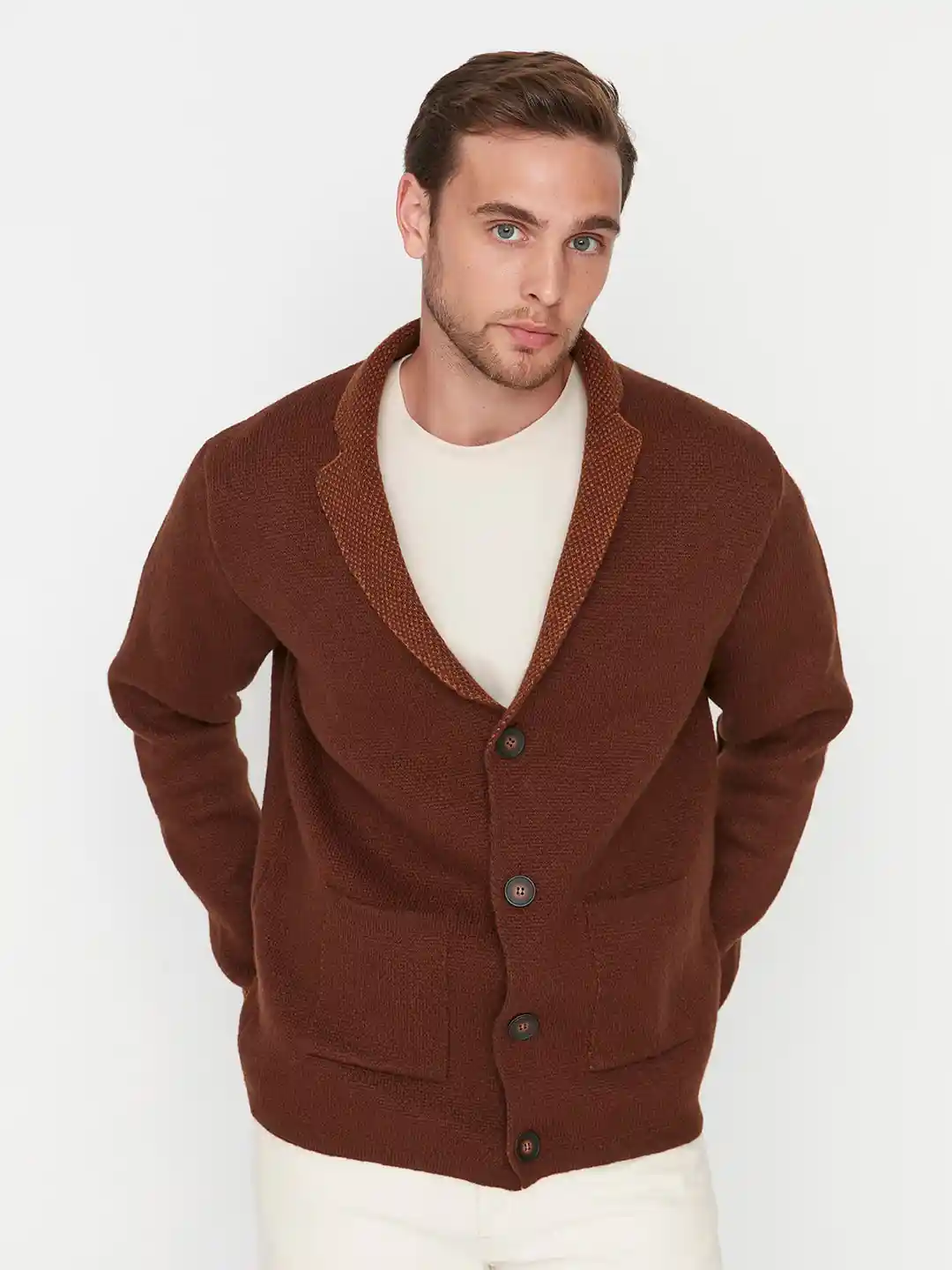 Buy Trendyol Lapel Collar Cardigan Sweater Sweaters for Men