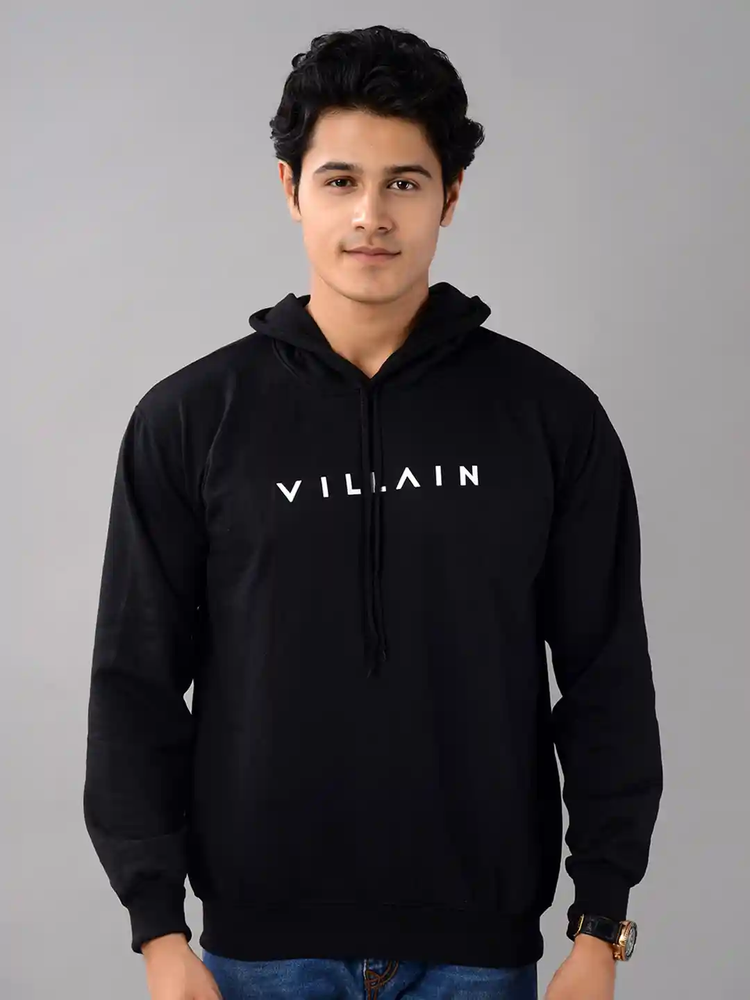 Buy VILLAIN Brand Logo Printed Hooded Sweatshirt Sweatshirts for