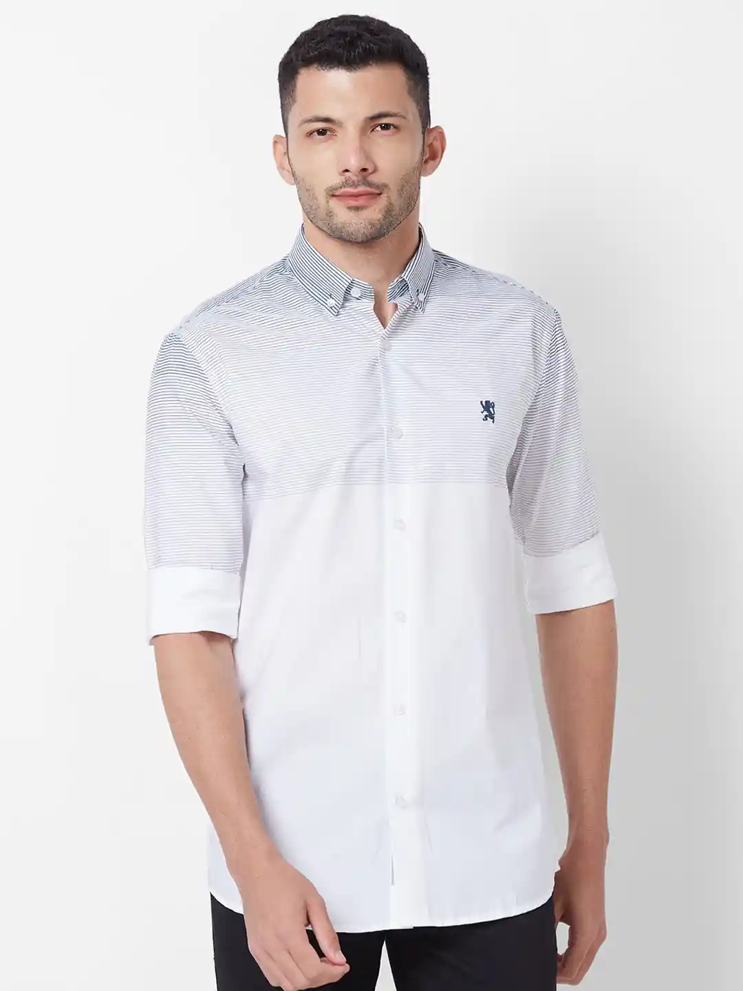 Buy GIORDANO Slim Fit Button Down Collar Pure Cotton Casual Shirt