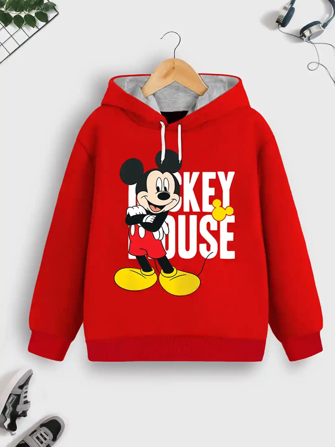 Buy YK Disney Boys Mickey Mouse Printed Hooded Cotton Sweatshirt