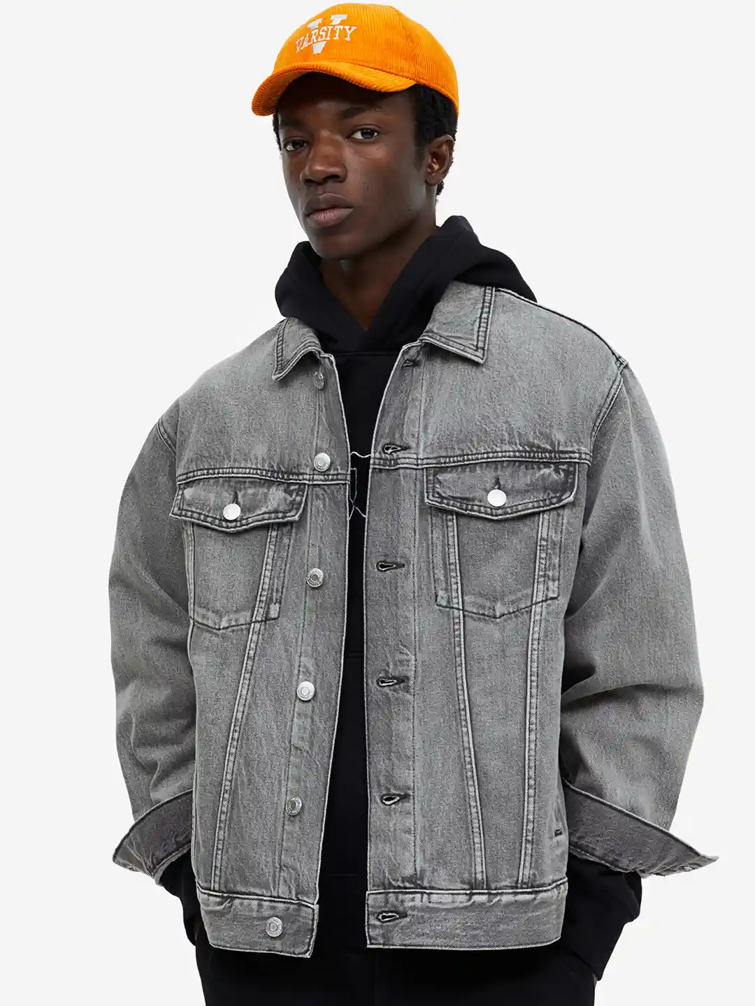 Buy H&M Pure Cotton Relaxed Fit Denim Jacket Jackets for Men
