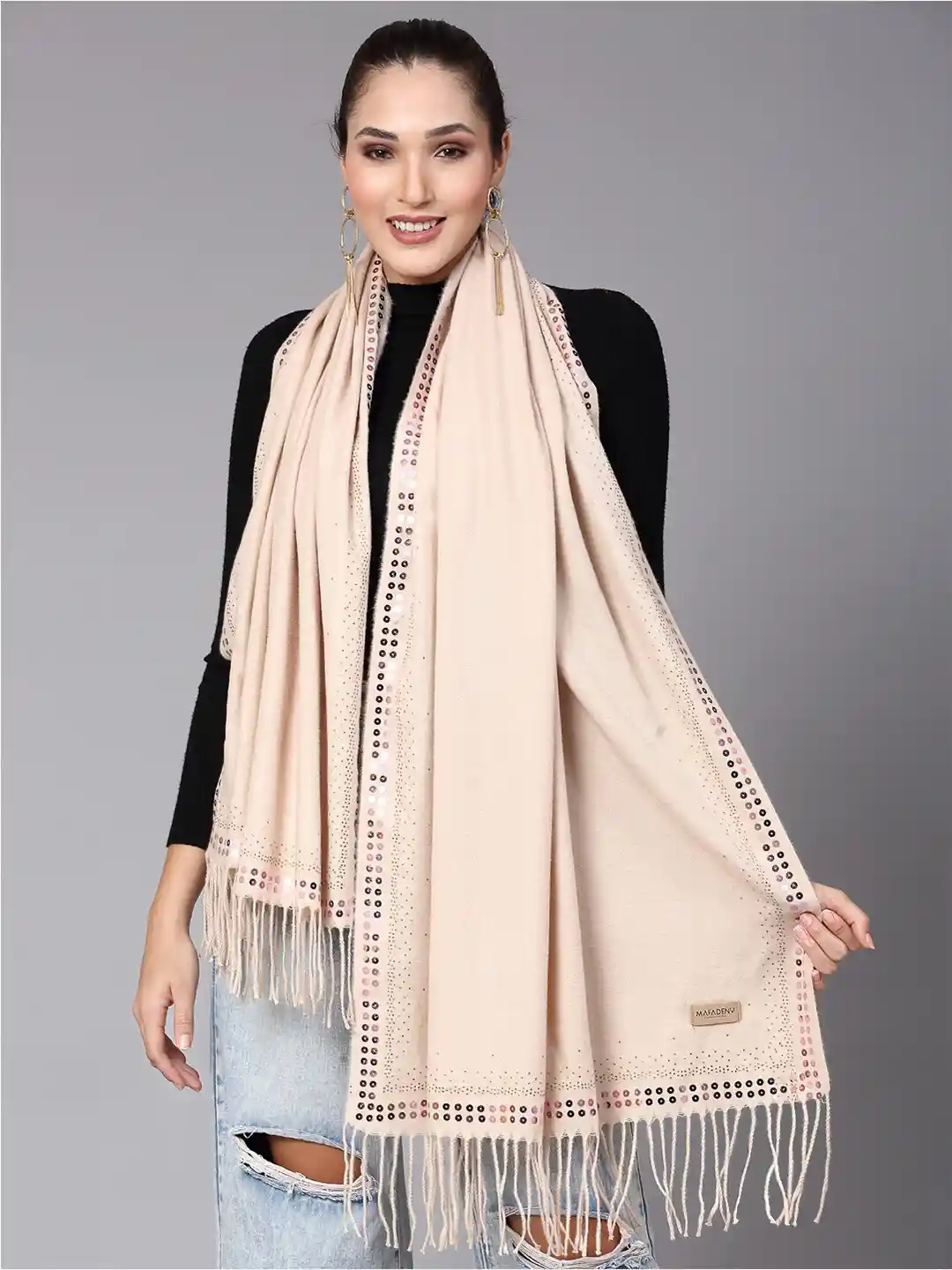 Synthetic Wool Woolen Stoles For Ladies Wool Stole Winter Stoles