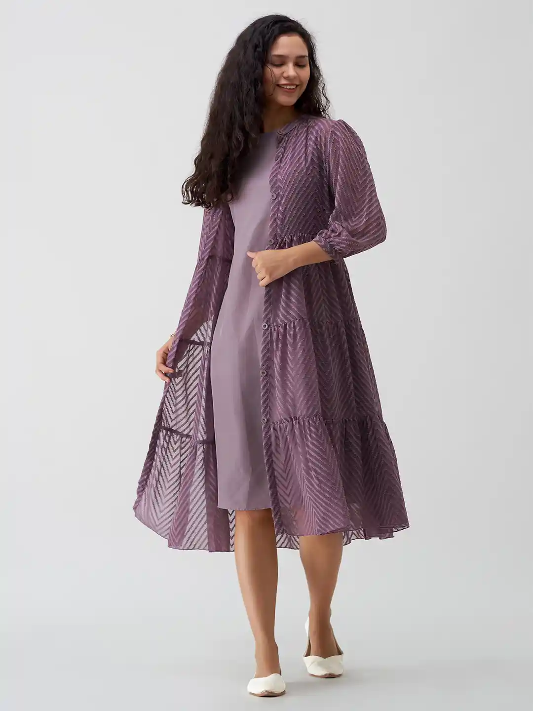 Buy AASK Round Neck A-Line Dress With Shrug Dresses for Women