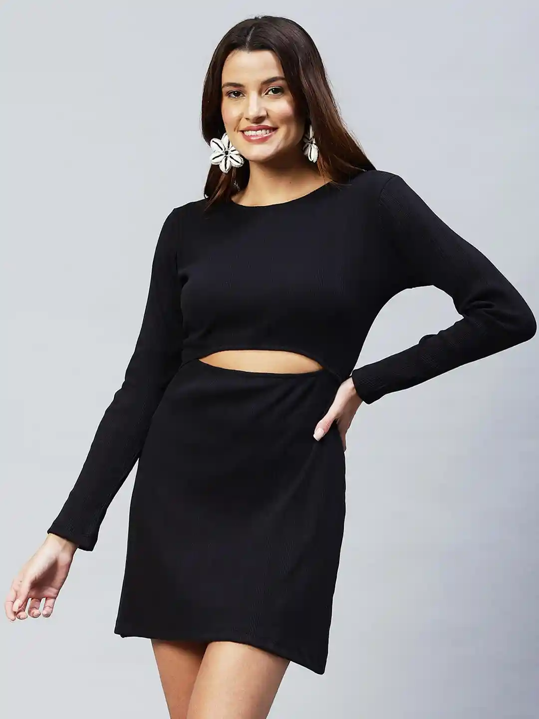 Rigo Long Sleeves Cotton Sheath Dress