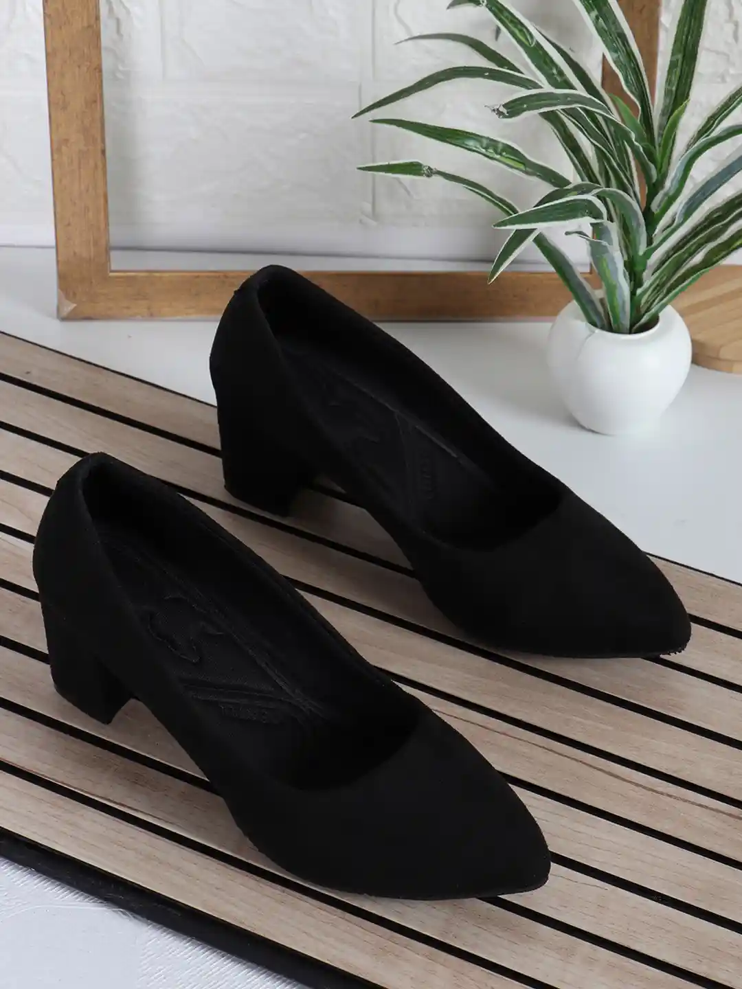 Denill Pointed Toe Block Heel Pumps