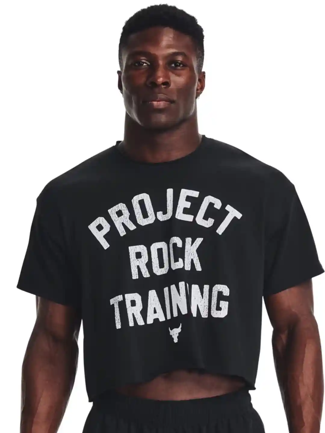 Buy UNDER ARMOUR Project Rock Printed Heavyweight Cutoff Crop T