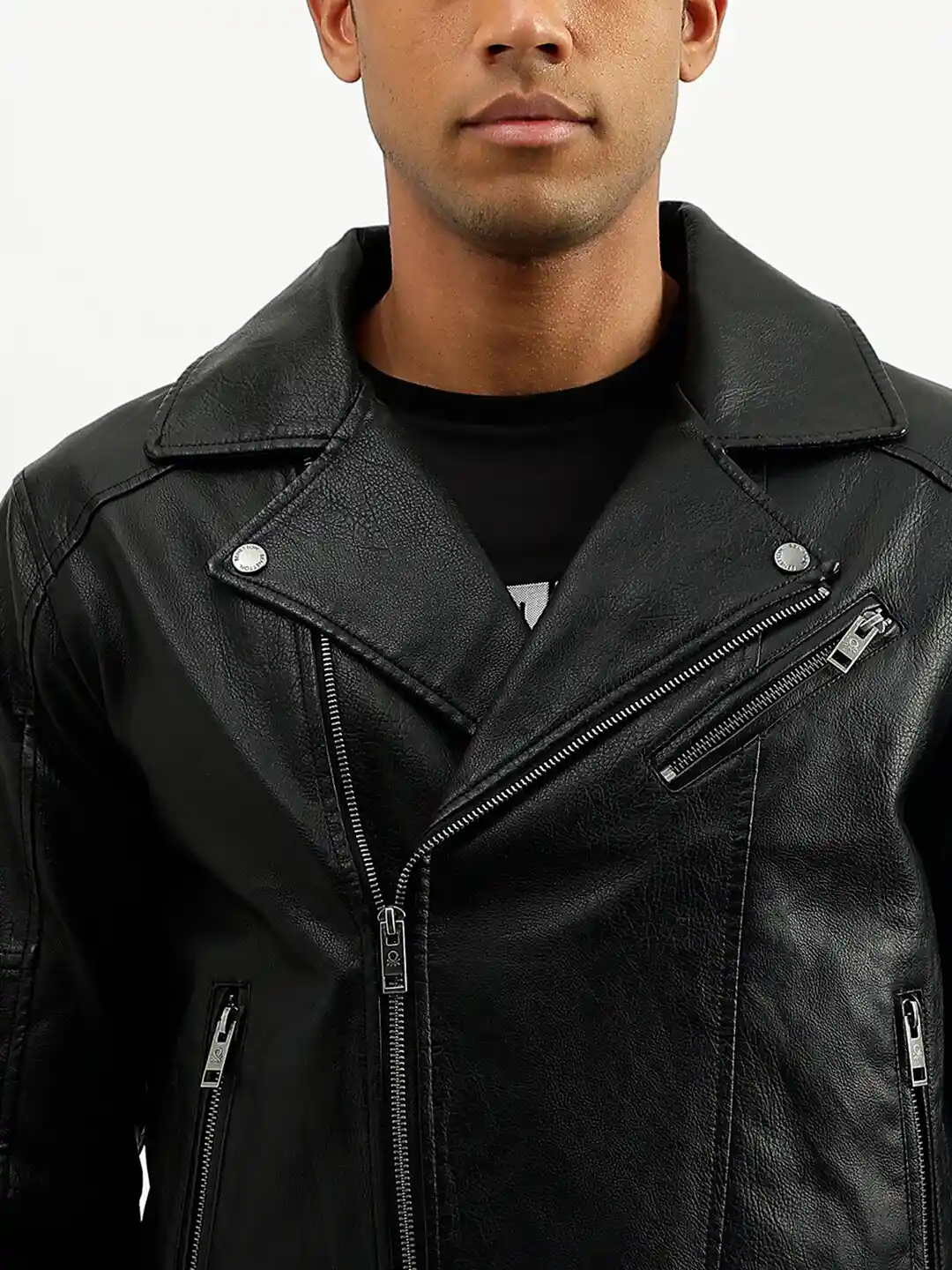 Buy United Colors of Benetton Lapel Collar Biker Jacket Jackets