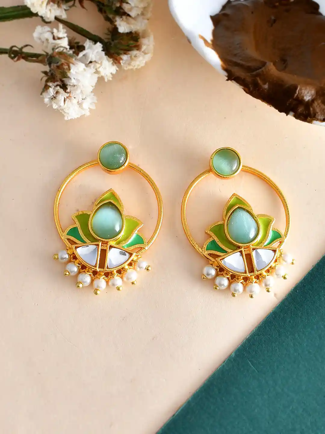 Buy Voylla Gold-Plated Contemporary Stud Earrings Earrings for