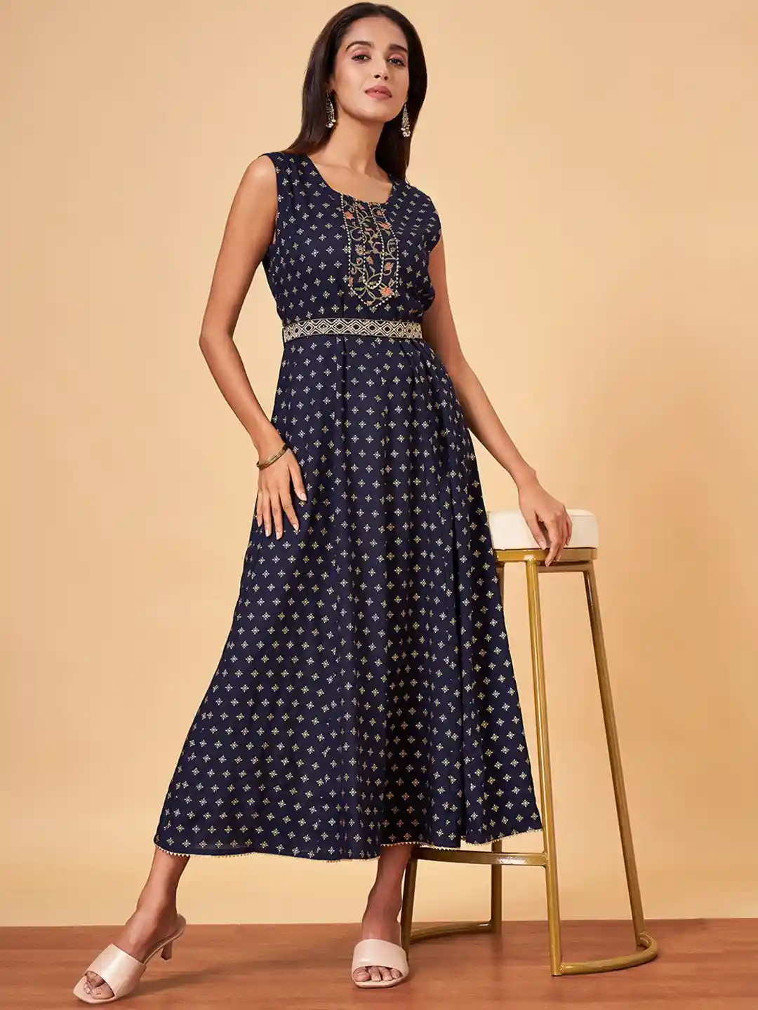 Buy YU by Pantaloons Ethnic Motifs Printed Fit Flare Maxi Ethnic