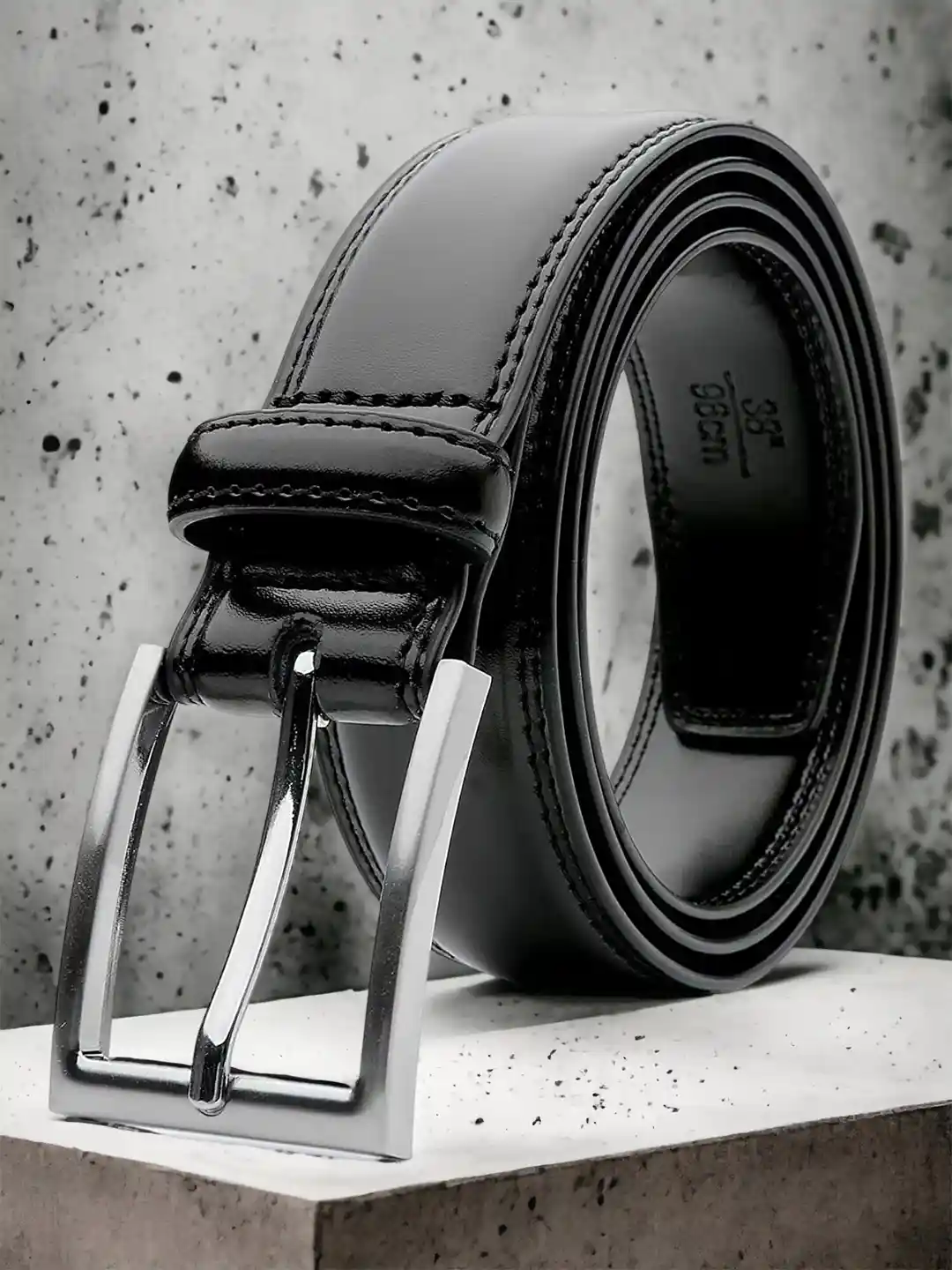 Buy The Roadster Lifestyle Men Black Vegan Leather Belt