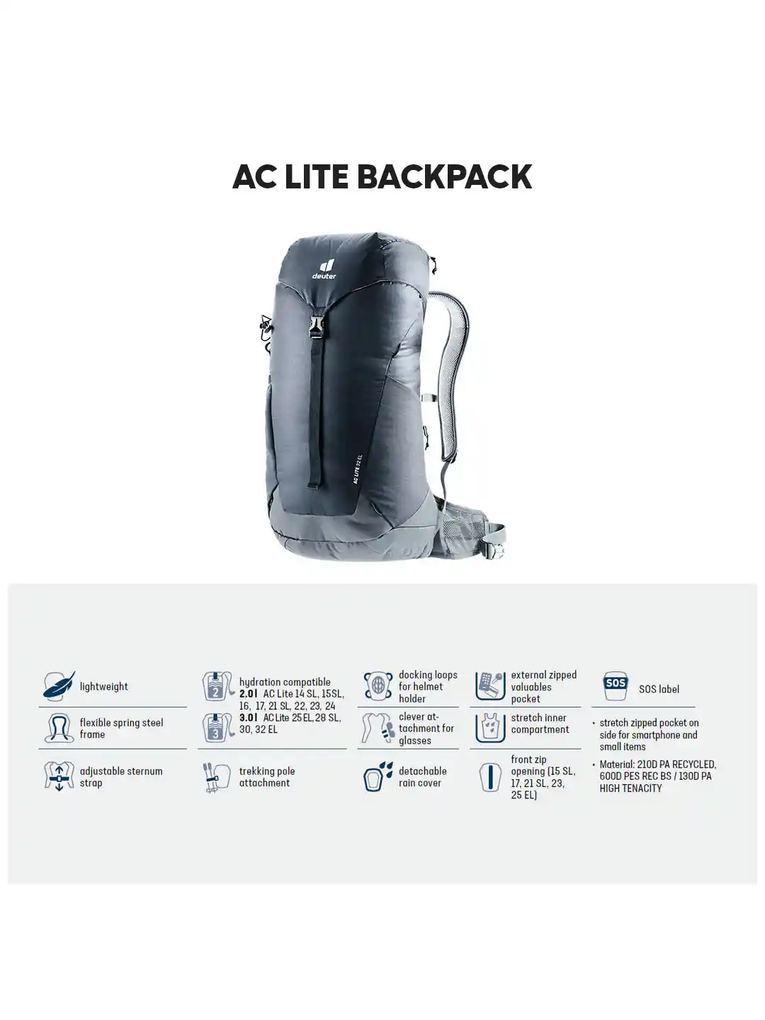 Buy Deuter AC Lite 32L Backpack Rucksacks for Unisex 25254102