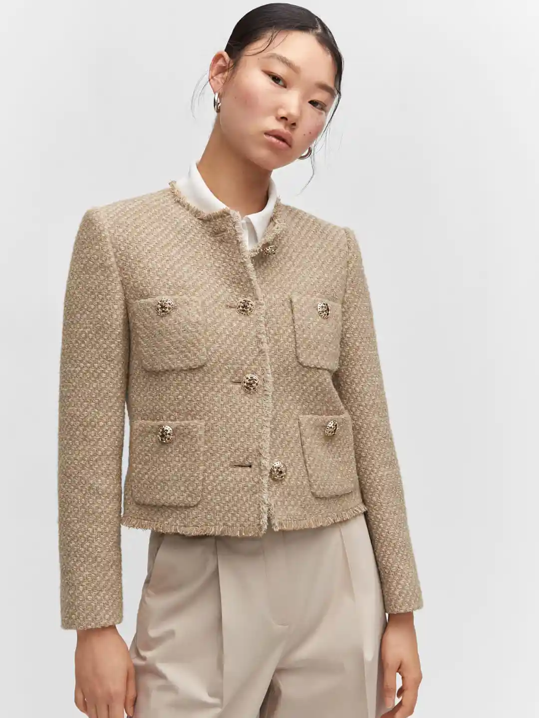 Buy MANGO Women Tweed Tailored Jacket Jackets for Women 25256618