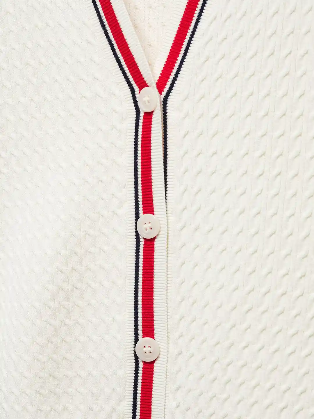 Buy MANGO Cable Knit Contrast Detailed Cardigan Sweaters for