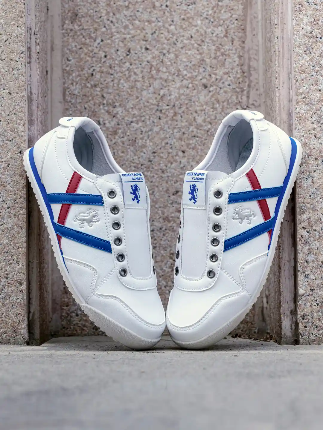 Red Tape Women Striped Slip -Resistance Sneakers