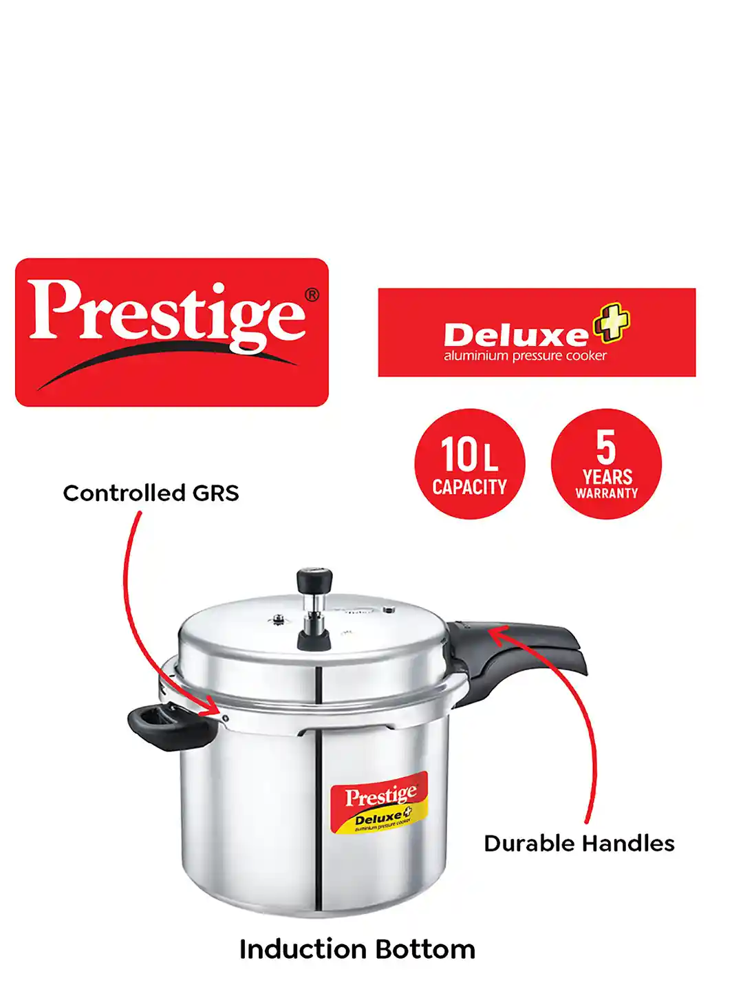 Induction Base Prestige 10 Ltr Cooker Price Aluminium Pressure 10