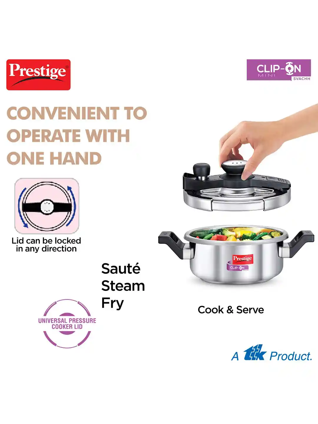 Buy Prestige Clip-on Mini Svachh Stainless Steel Spillage Control