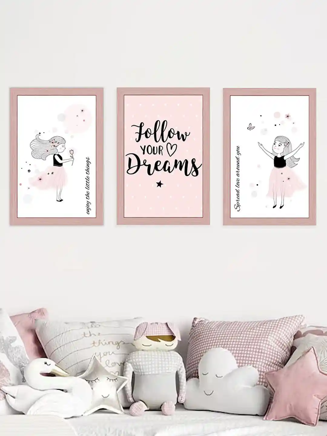 Buy Art Street Kids Pink White Pieces Princess Follow My Dream