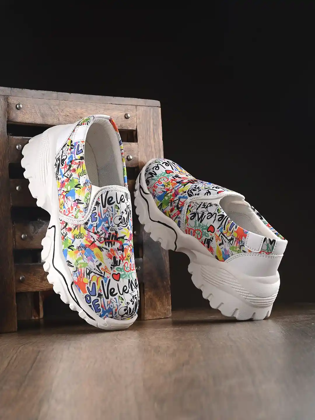 Buy knoos Women Printed Lightweight Slip-On Sneakers Casual - Main Image