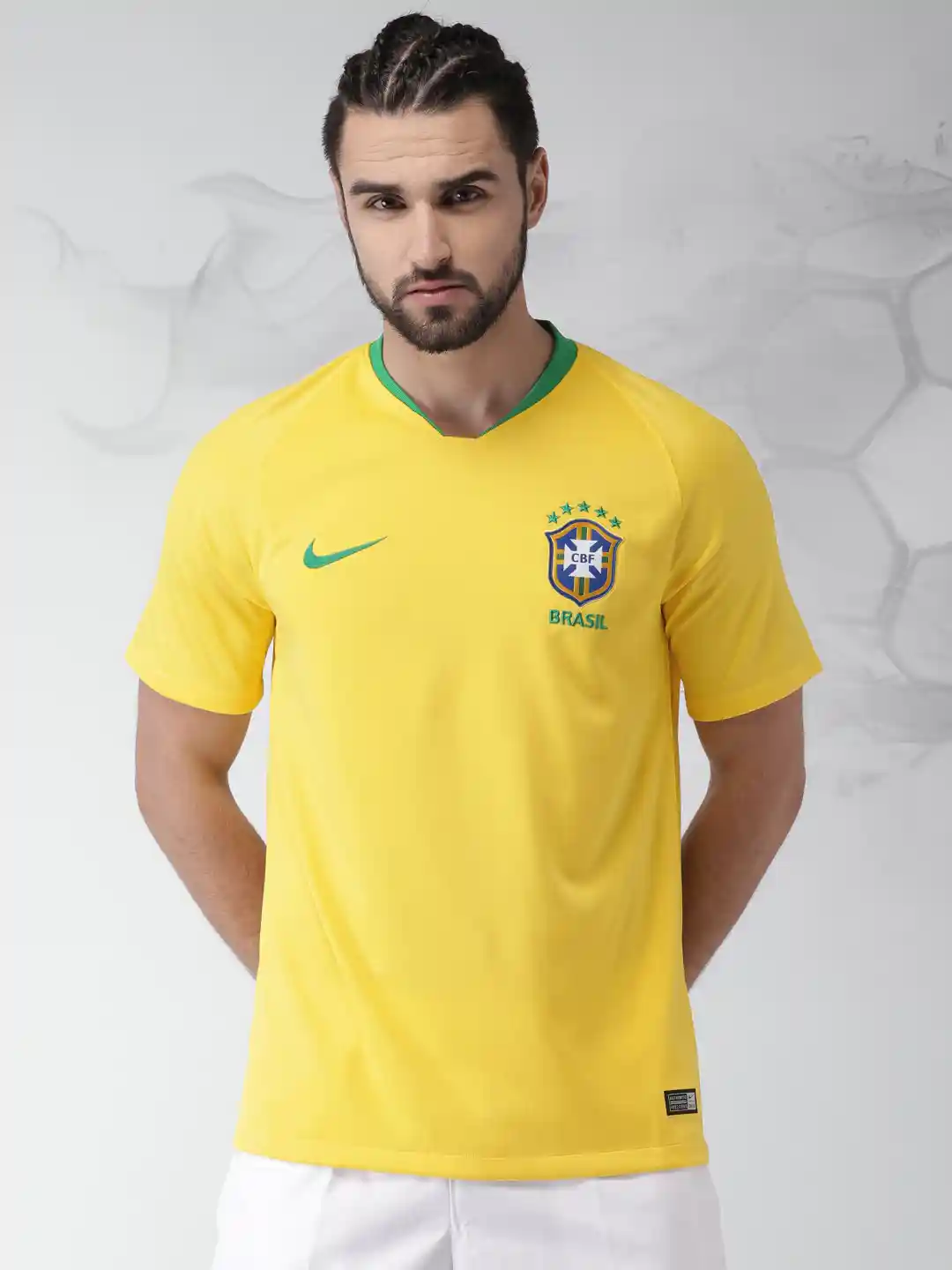 Buy Nike Men Yellow Brazil CBF Stadium Home Jersey Tshirts for