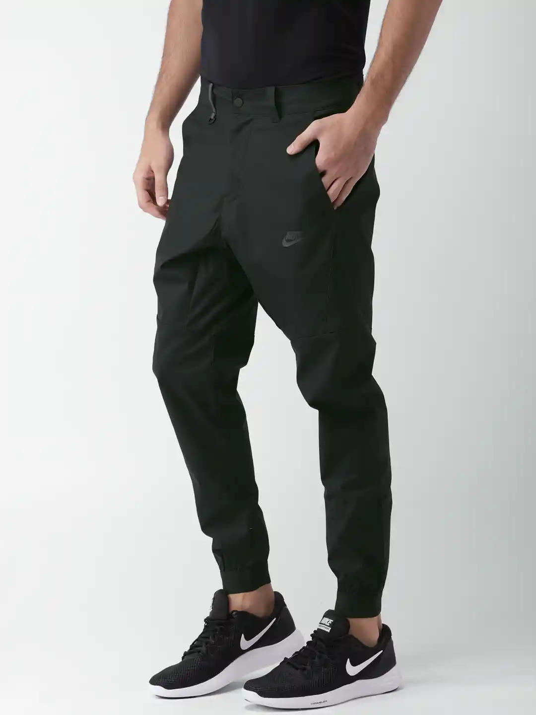 Buy Nike Men Black Solid Slim Fit Sportswear Bonded Jogger Track
