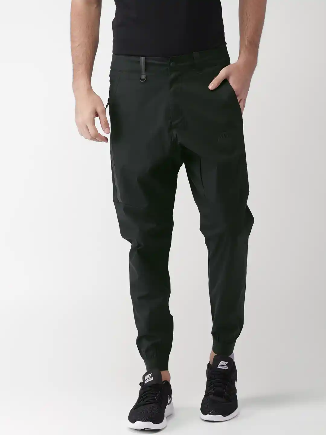 Buy Nike Men Black Solid Slim Fit Sportswear Bonded Jogger Track