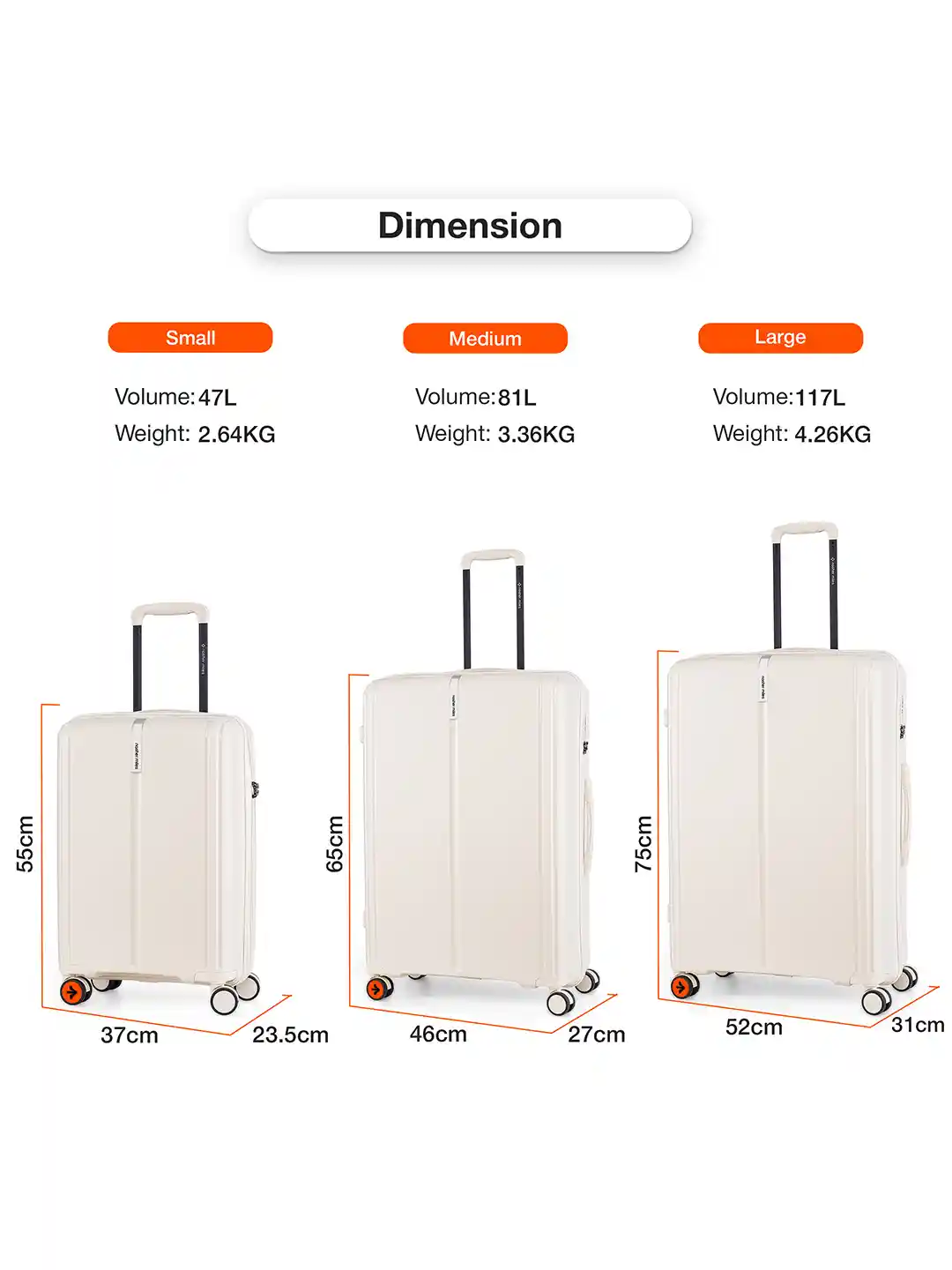 Buy Nasher Miles The Line Polypropylene Medium White Trolley Bag