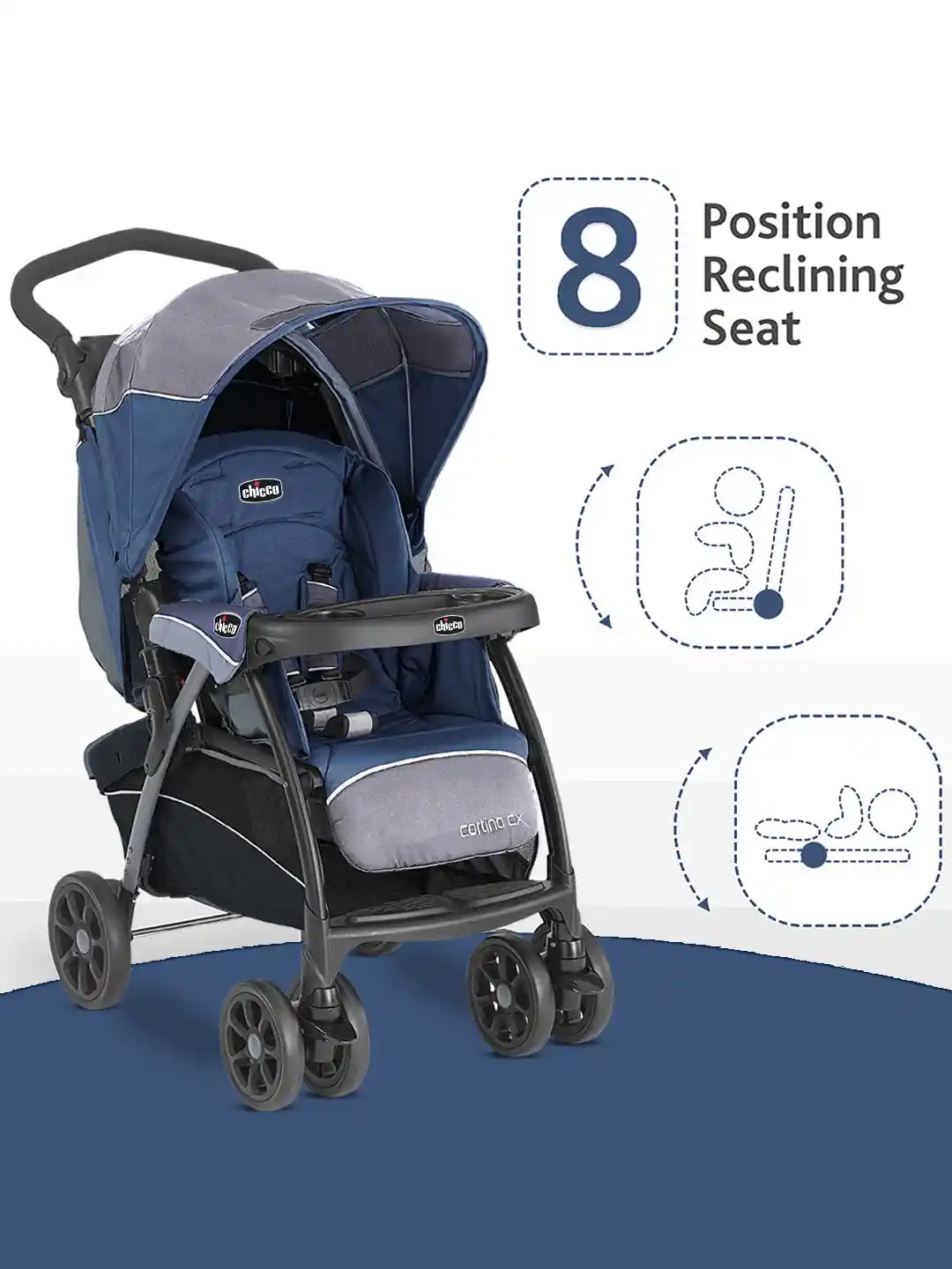 Buy Chicco Kids Cortina CX Stroller With 8-Reclining Positions