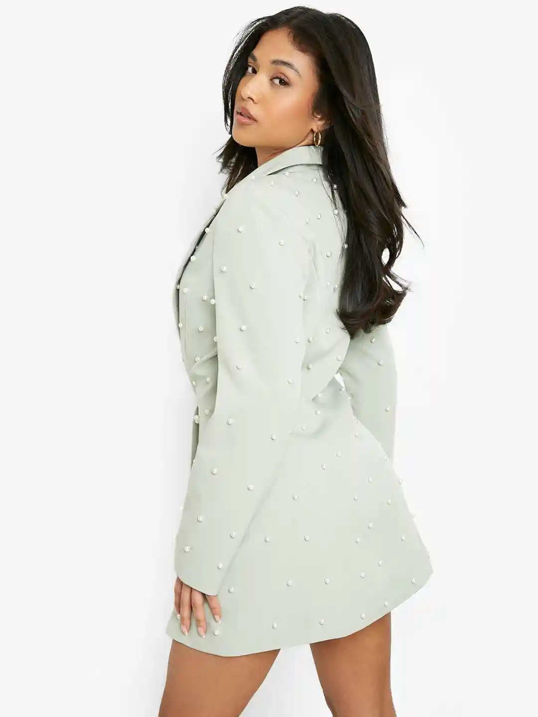 Boohoo Petite Pearl Pearl Detail Blazer Dress Boohoo Petite Pearl