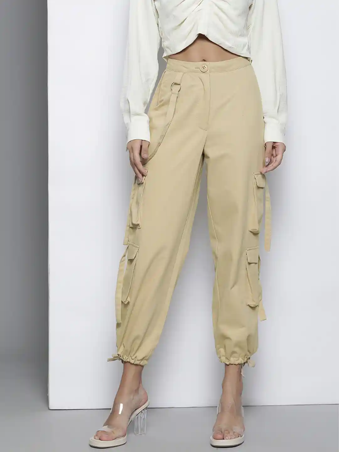 Cargo Trouser Petite Boohoo Trousers Petite Straight Leg Parachute