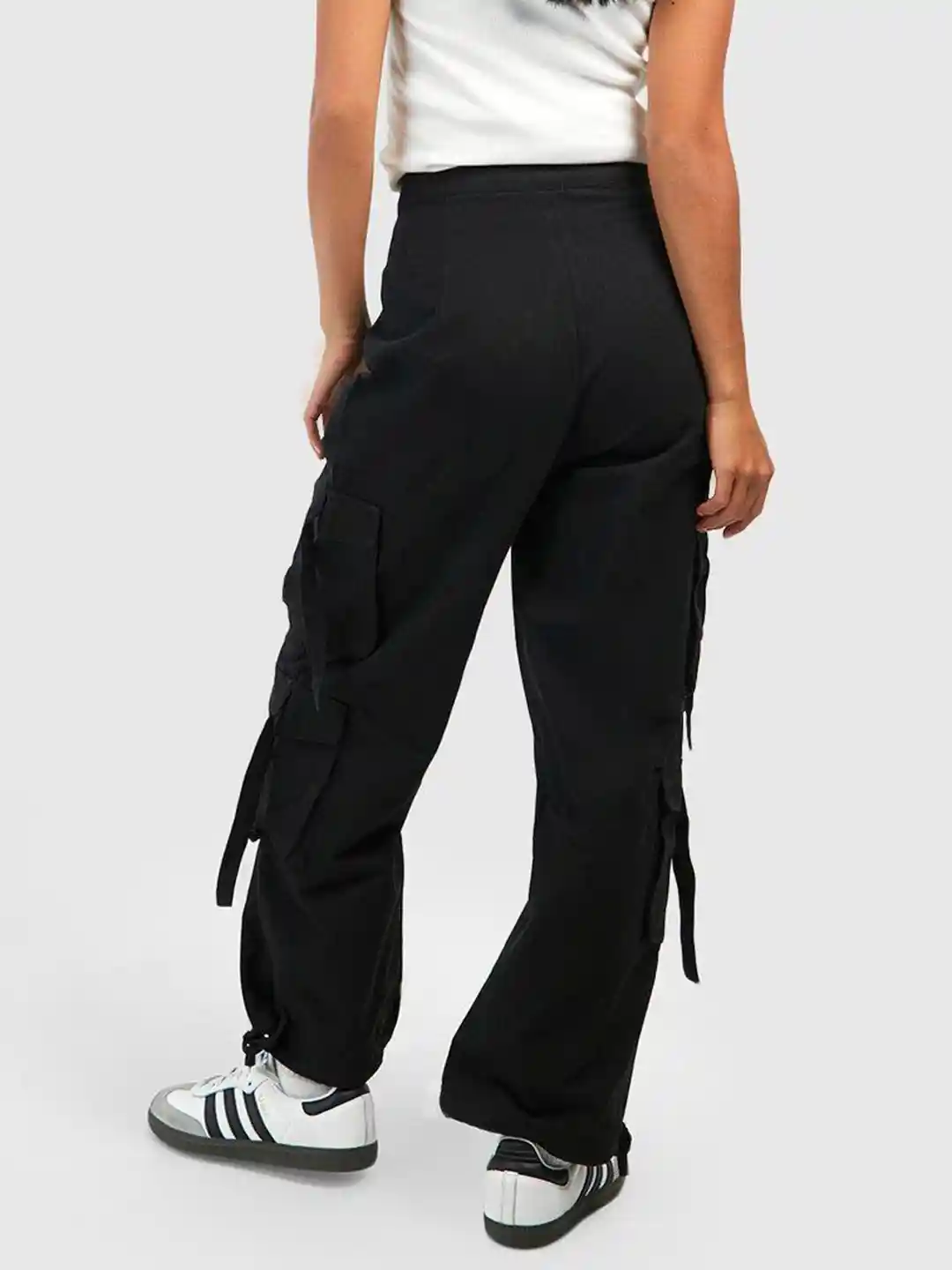 Buy Boohoo Petite Women Pure Cotton Twill Cargo Trousers