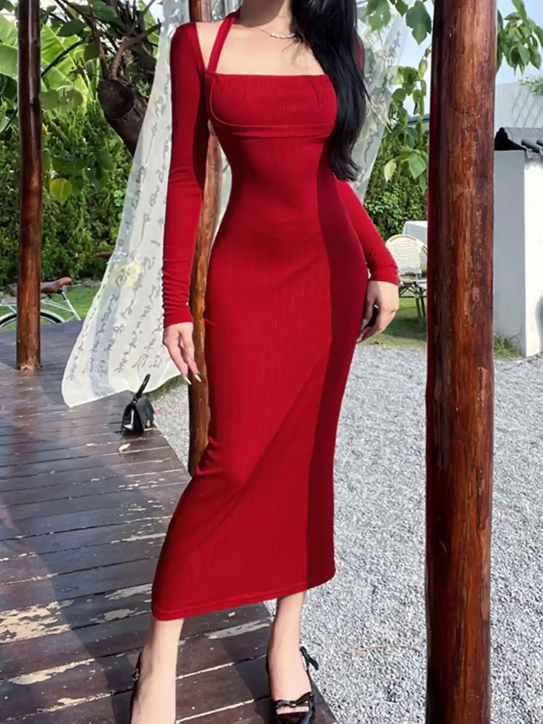 boho theme wedding guest dress Maxi Bridesmaid David's Bridal Fitting SCH004232_B Color:Ivory/ Floral Womens V