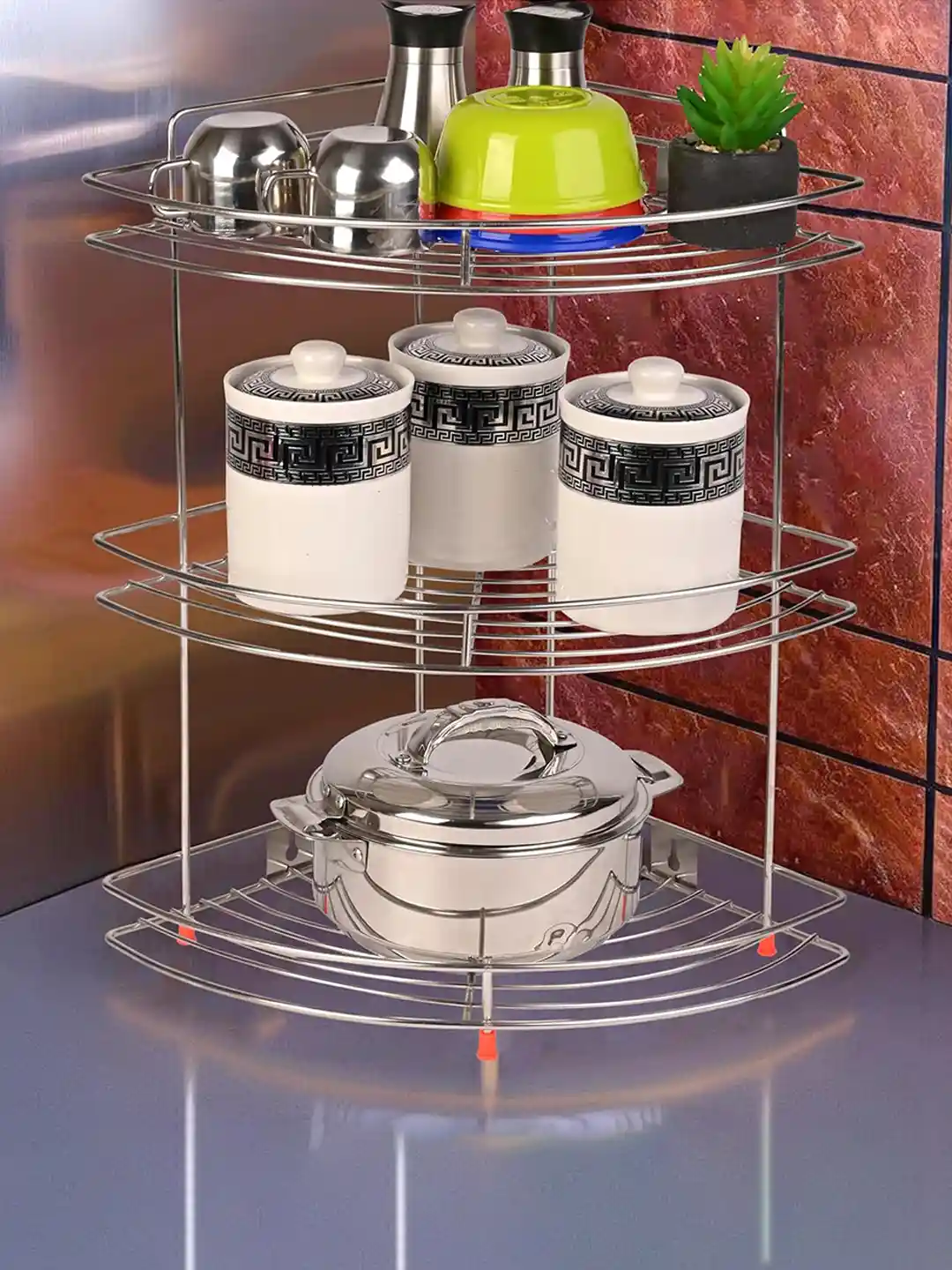 Corner Shelf Revolving Rack For Kitchen Multifunctional Kitchen