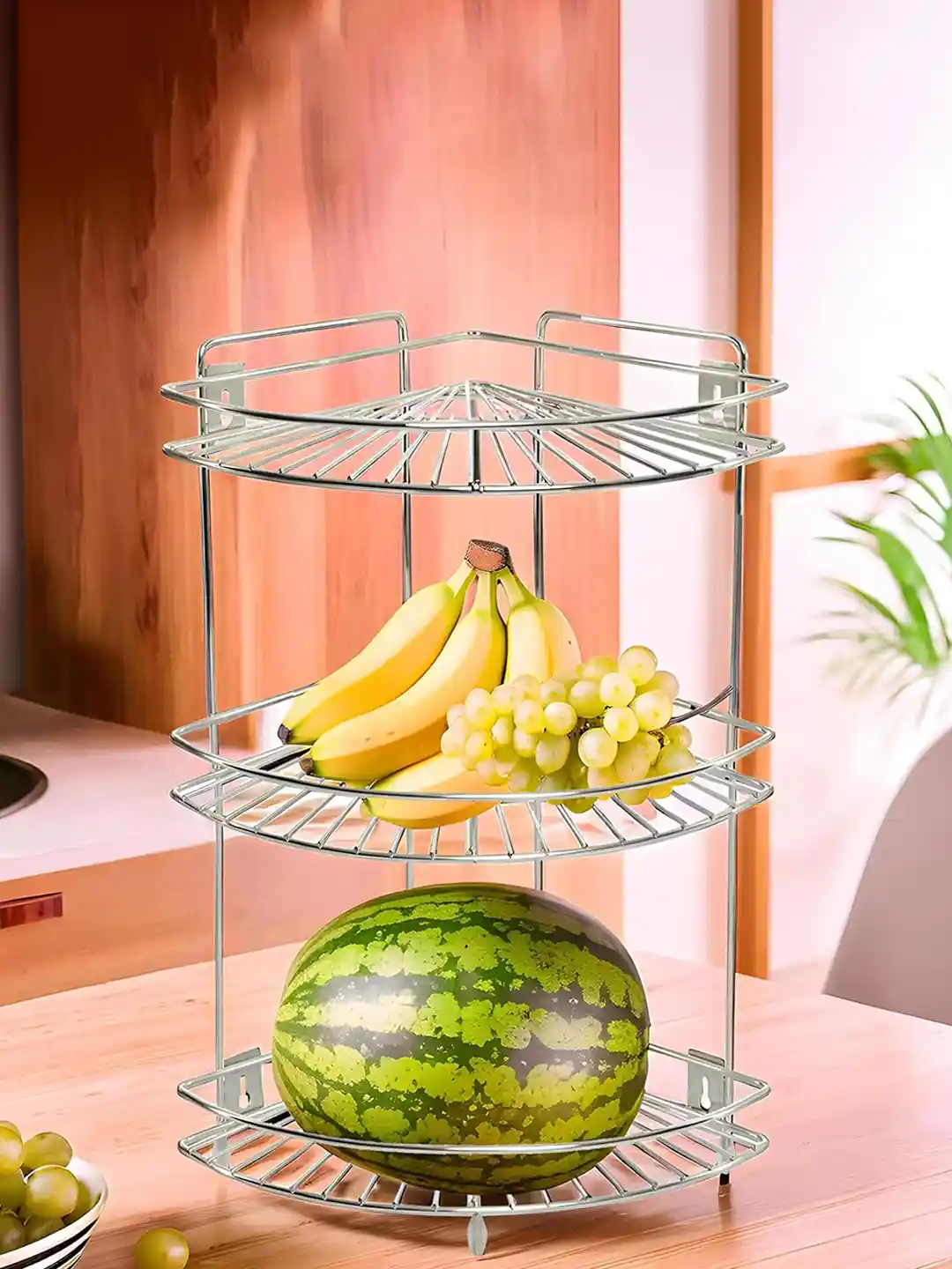 Buy Kuber Industries Stainless Steel Storage Corner Rack Stand