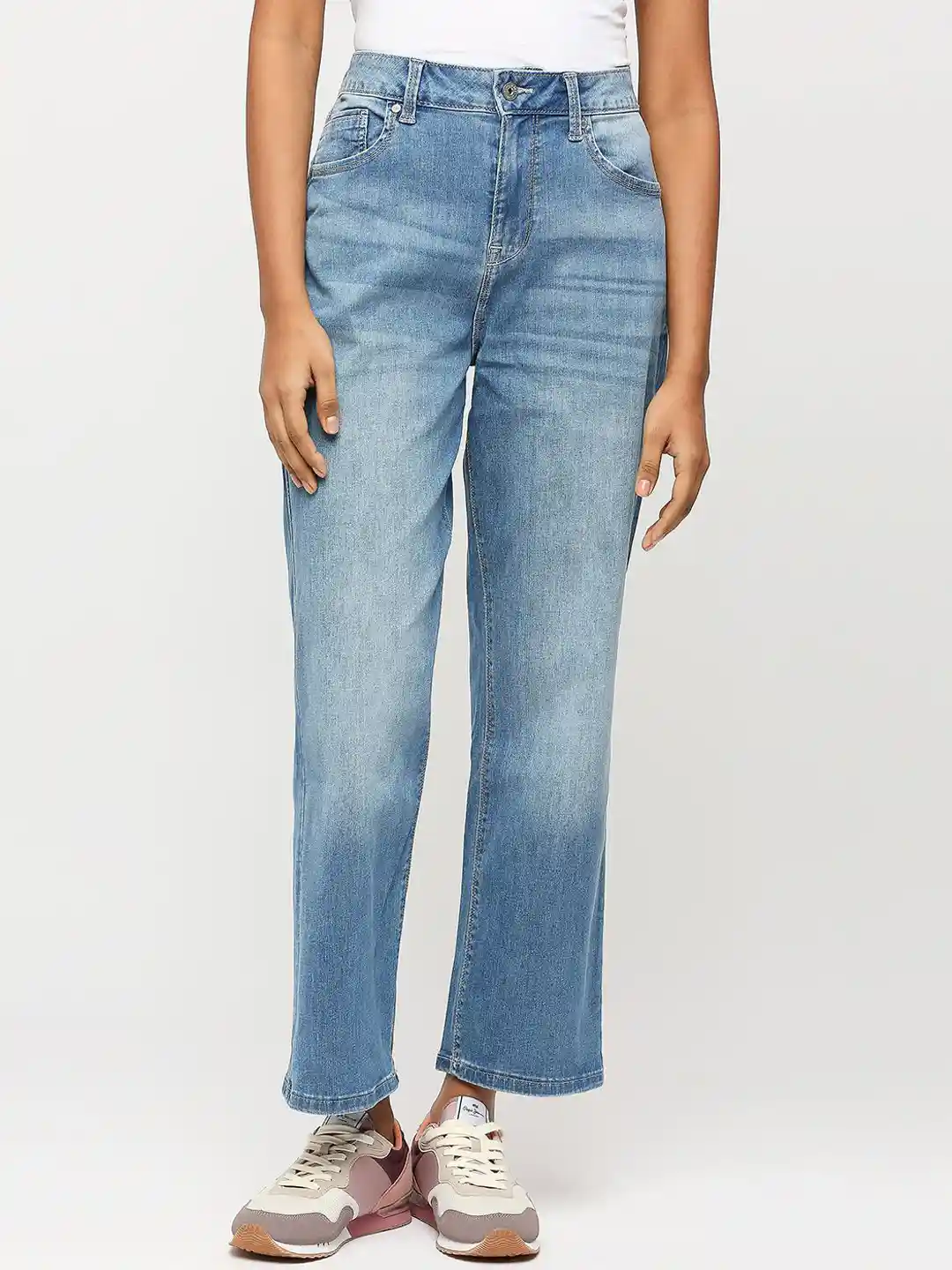 Buy Pepe Jeans Women Straight Fit High Rise Clean Look Light Fade