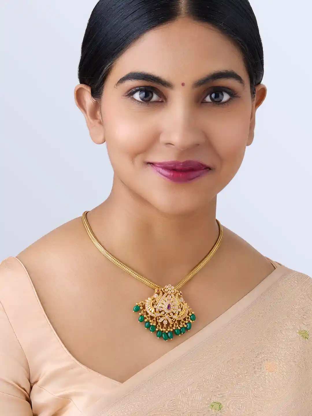 Buy Kushal's Fashion Jewellery Pure Silver Gold-Plated Stones