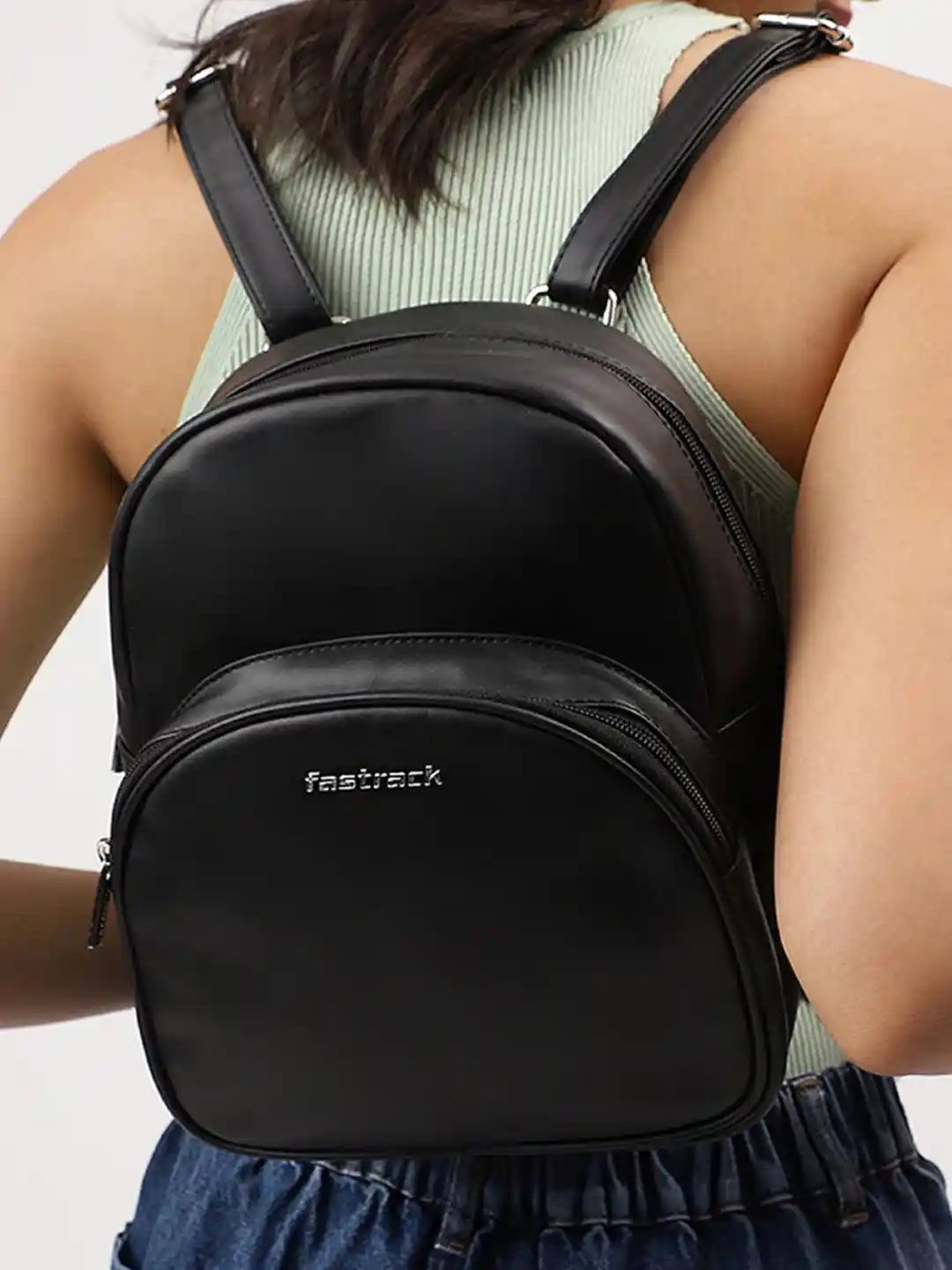 Buy Fastrack Women Ivory Black College Backpack Bag Backpacks