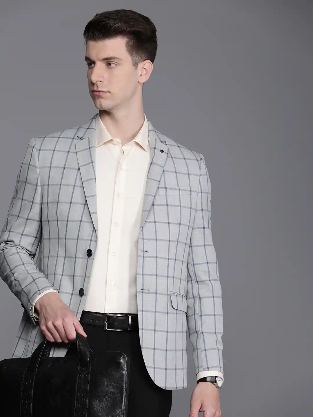 Buy Louis Philippe Checked Single-Breasted Slim Fit Formal Blazer