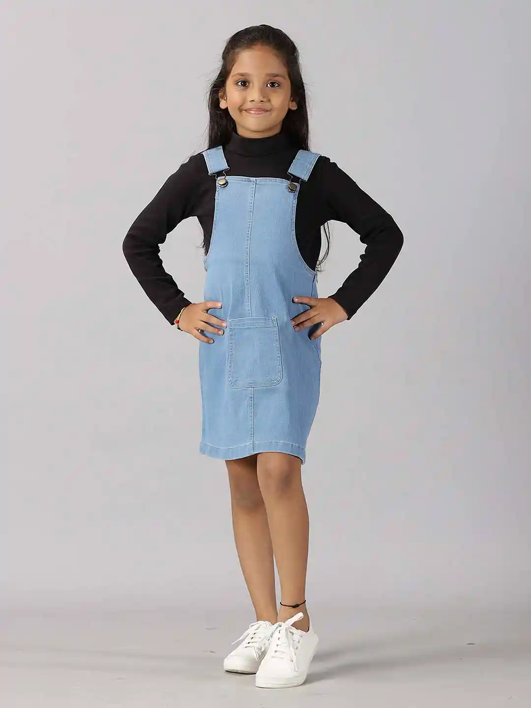 Buy KiddoPanti Girls Denim Dungaree Skirt Dungarees for Girls