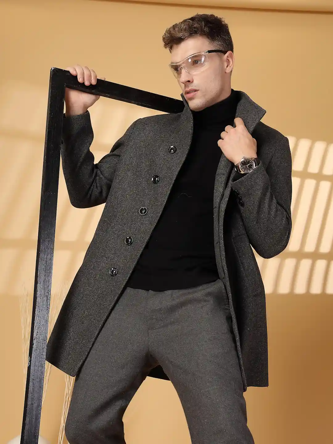 Buy CHKOKKO Wool Single-Breasted Regular Fit Tweed Coat - Coats