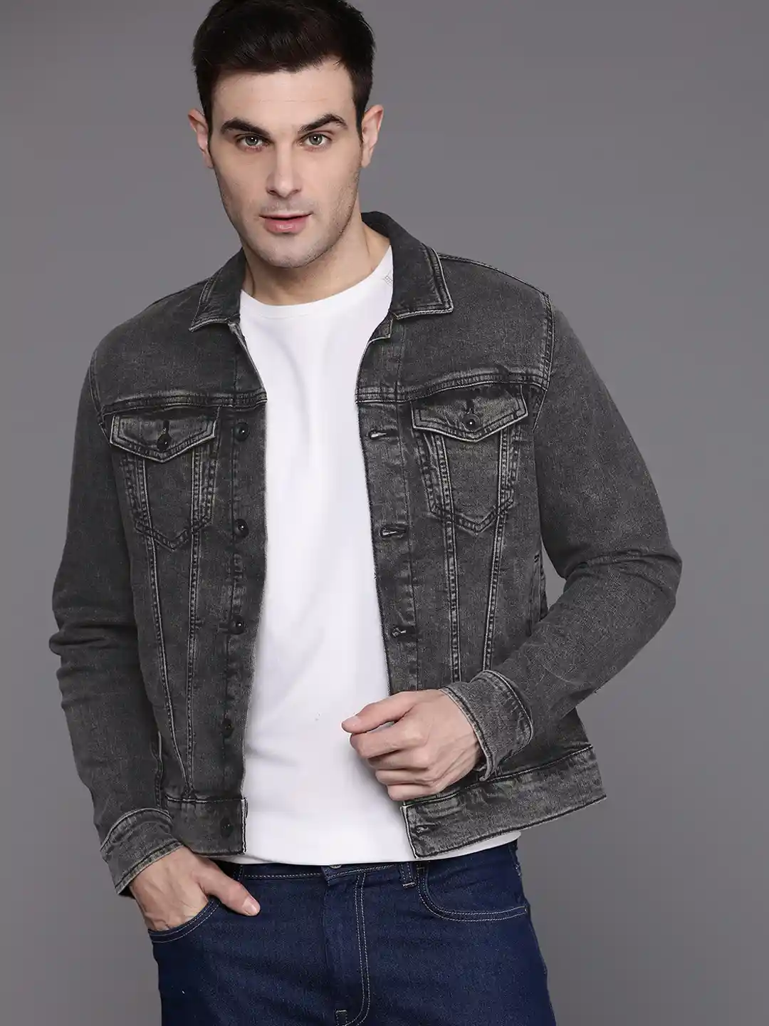 Buy Louis Philippe Jeans Men Solid Denim Jacket Jackets for Men