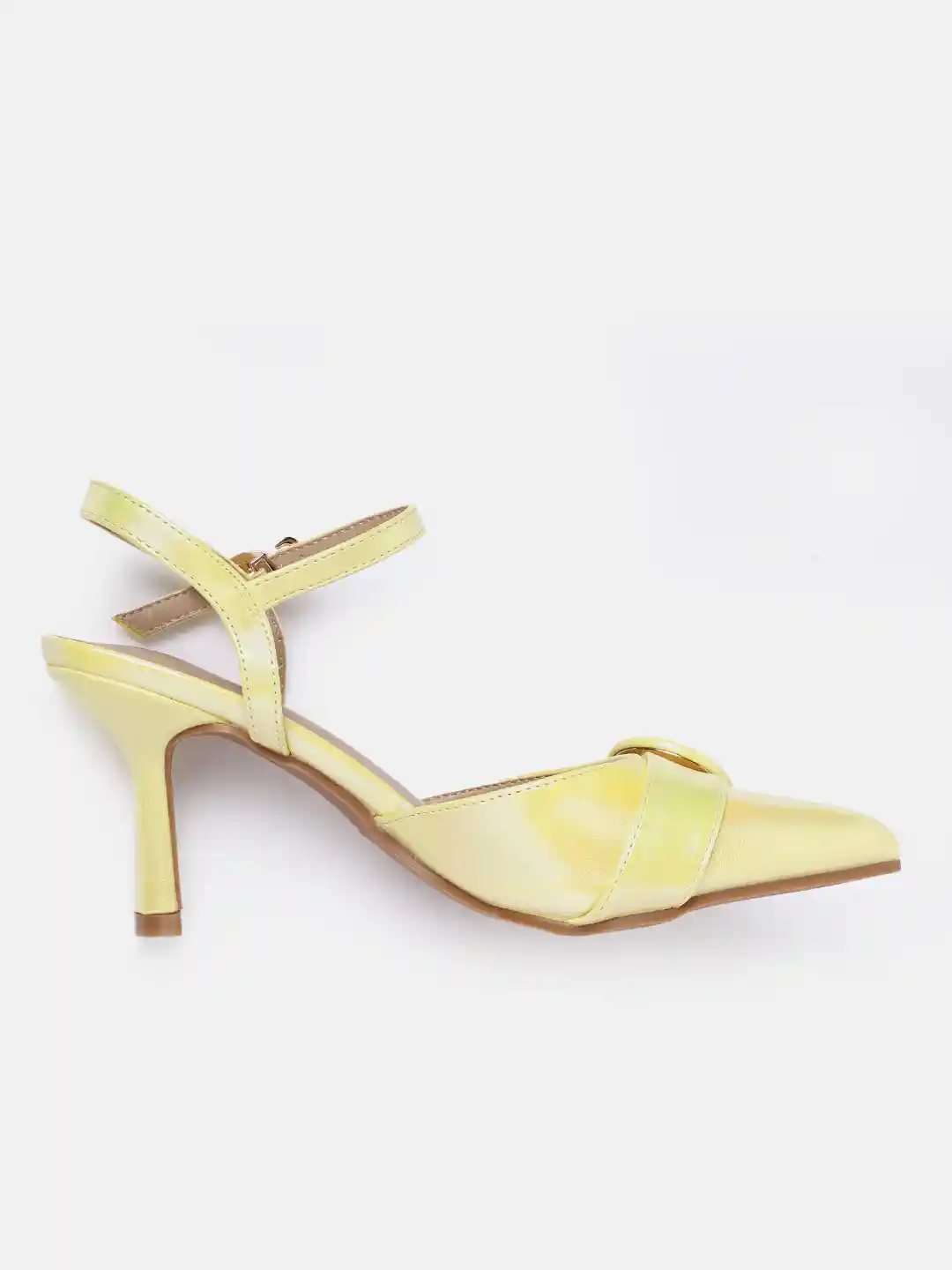 Buy Allen Solly Buckle Detail Slim Heel Mules with Sheen Effect