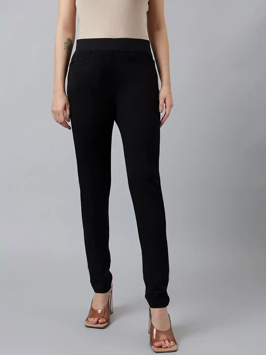 Buy Xpose Women Comfort Slim Fit High-Rise Trousers Trousers for