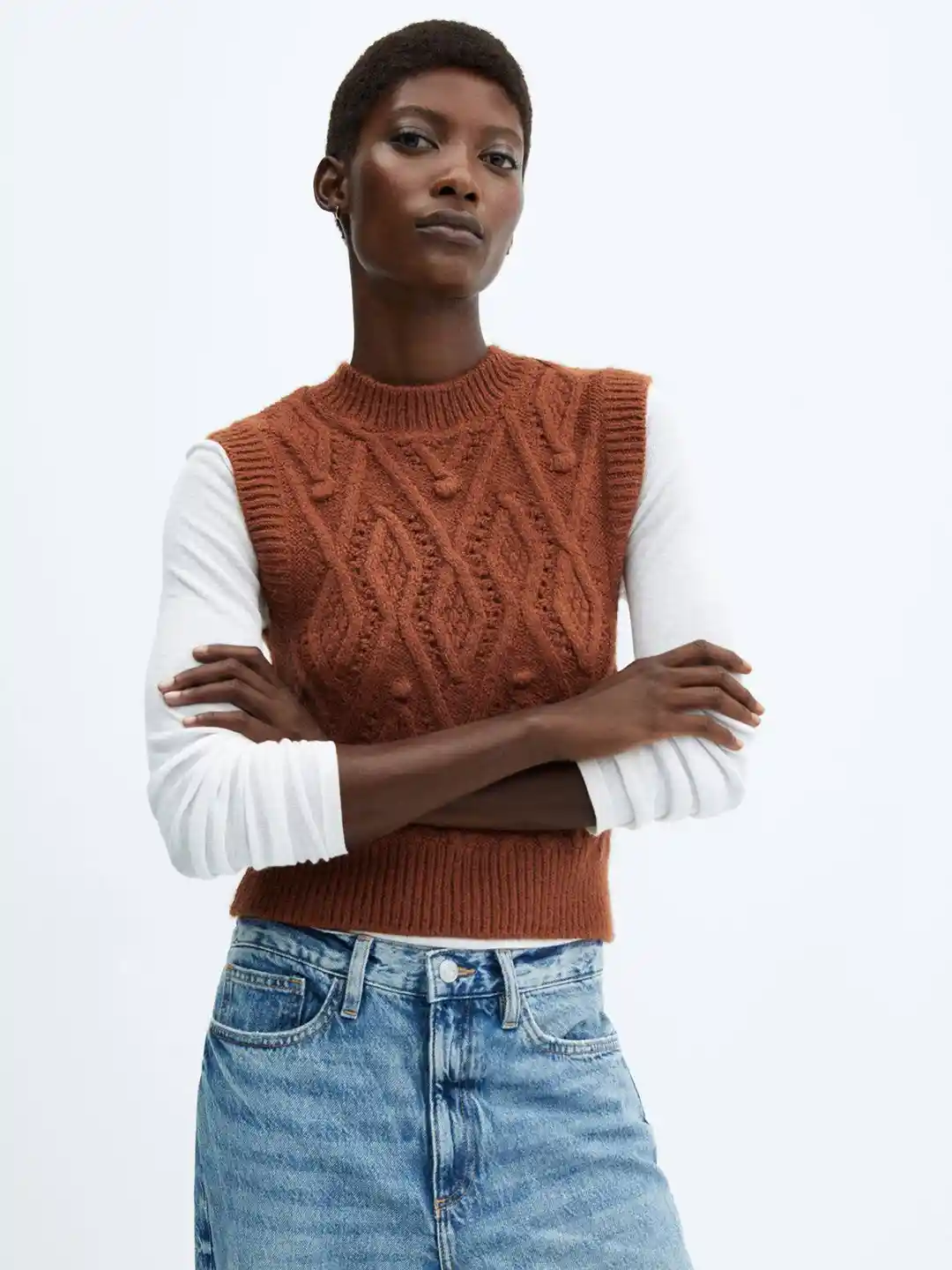 Buy MANGO Chunky-Knit Sweater Vest Sweaters for Women 25426672