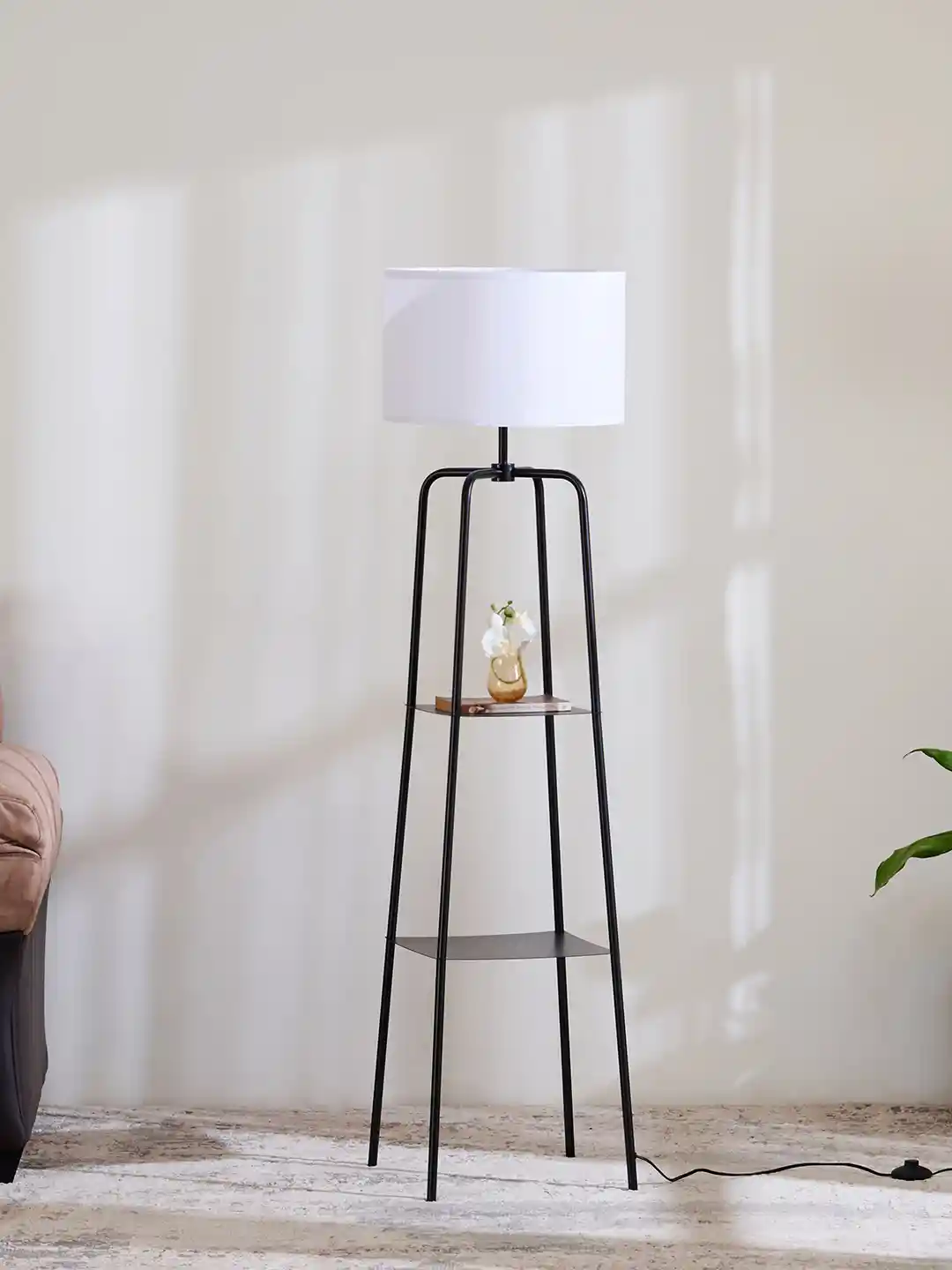Buy Home Centre Black Metal Floor Lamps With Shelves Floor Lamps